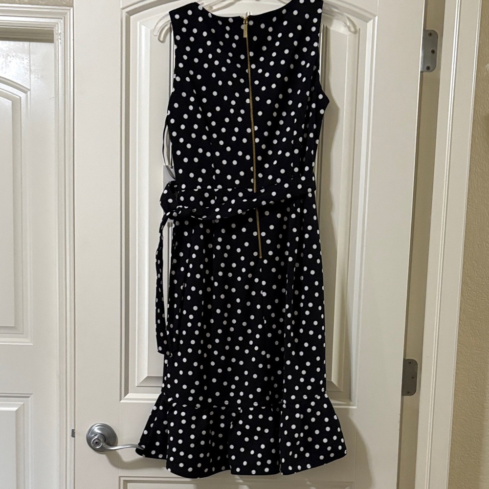NWT Calvin Klein Fit and Flair Black Polka Dot Dress size 6 - Picture 7 of 10